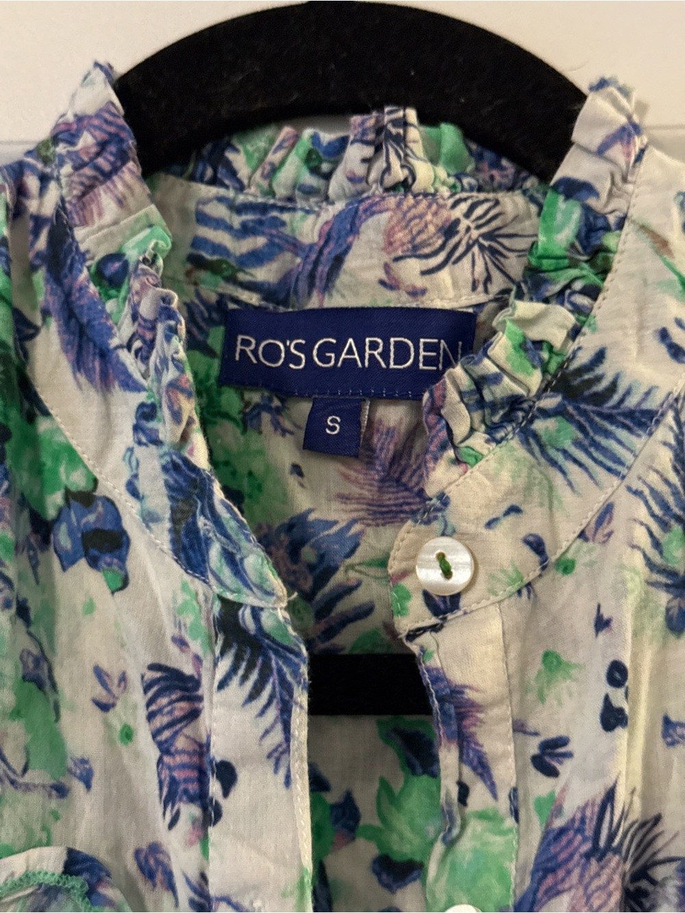 Anthropologie Floral Mini Dress in Green & Blue - Picture 3 of 4